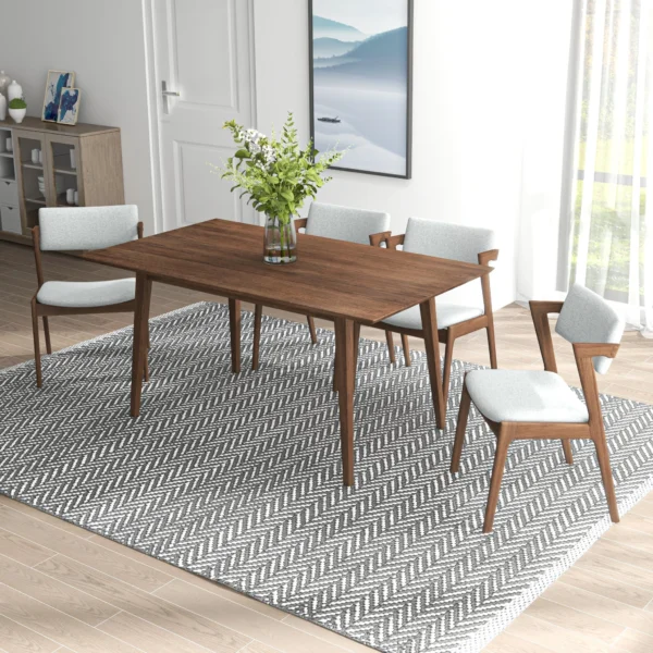 Mary Modern Style Solid Wood Rectangular Dining Table 2 1