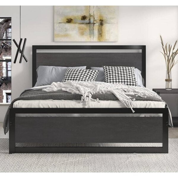 Metal Platform Bed Frame Black 1
