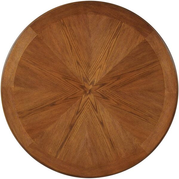 Modern Classic 48 inch Round Dining Table in Medium Walnut Wood Finish 2