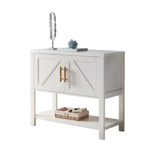 Modern 2 Drawer Wooden Storage Console Table White 3 e1691186558740