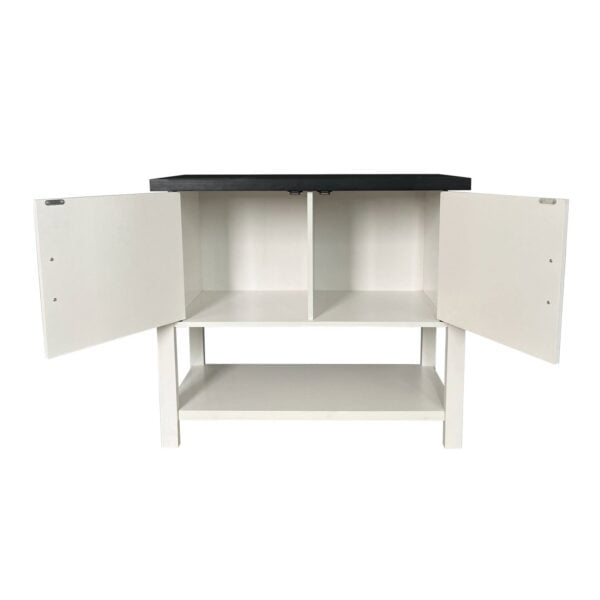 Modern 2 Drawer Wooden Storage Console Table White Black 2