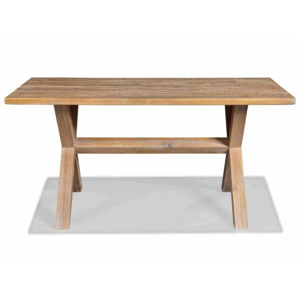 Modern Farmhouse Solid Pine Wood Dining Table in Distressed Driftwood Finish 2