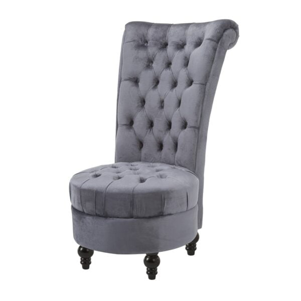 Plush Velvet Upholstered Accent Low Profile Chair Grey 2