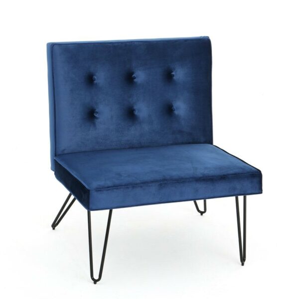 Upholstered Polyester Accent Chair Navy