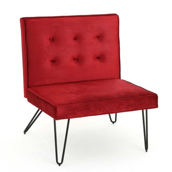 Upholstered Polyester Accent Chair red