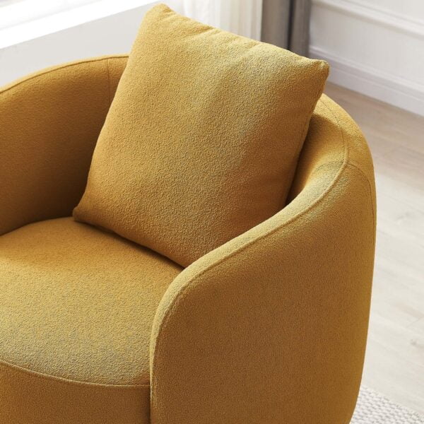 Dylan Modern French Boucle Lounge Chair Dark Yellow 3
