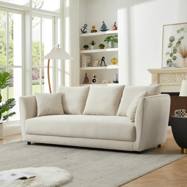 Pala Mid Century Modern Linen Sofa II