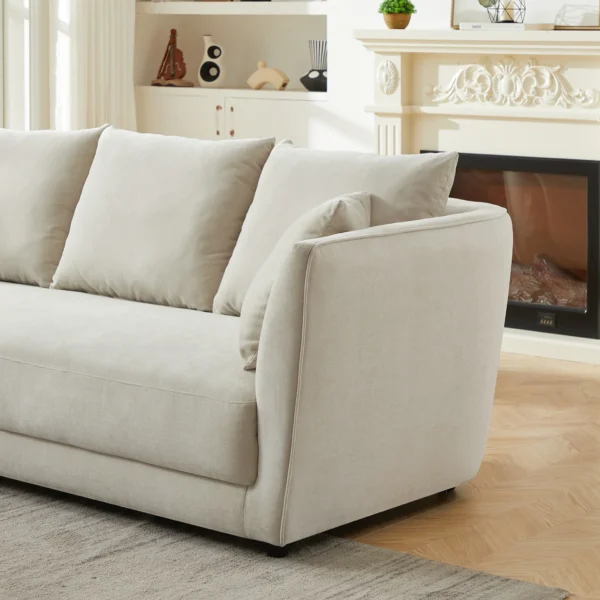 Pala Mid Century Modern Linen Sofa III