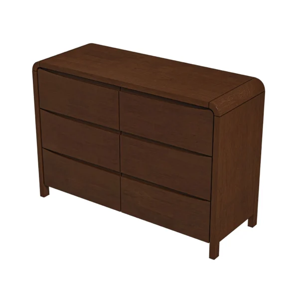 Lionel Mid Century Modern Solid Wood 6 Drawer Dresser II