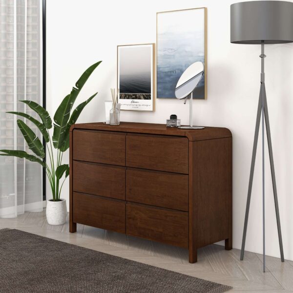 Lionel Mid Century Modern Solid Wood 6 Drawer Dresser IV