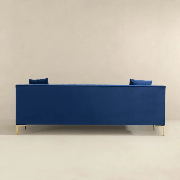 Angelina Mid Century Modern Dark Blue Tufted Sofa II