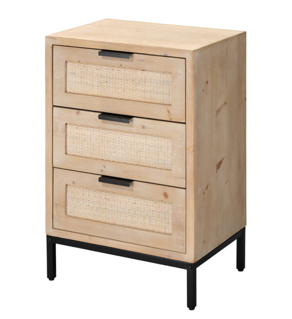 Reed 3 Drawer Side Table II